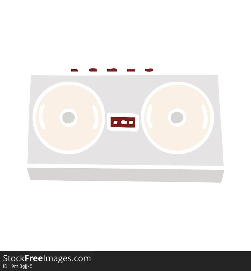 flat color retro cartoon of a retro radio