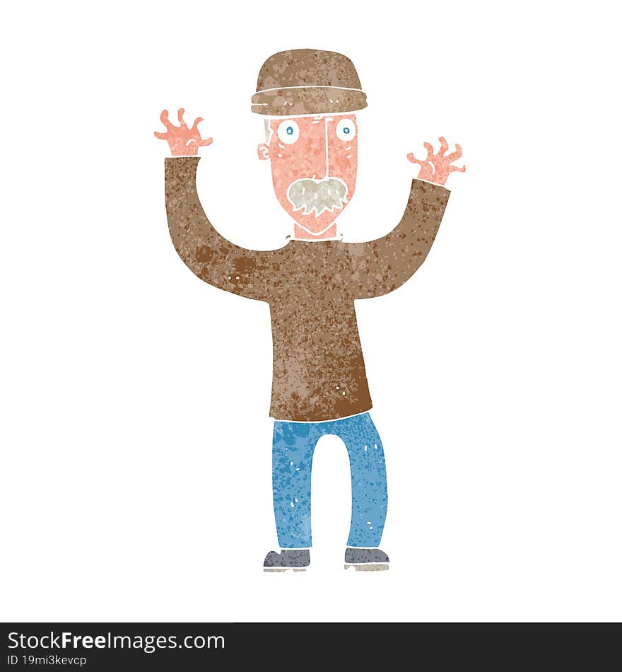 Cartoon Man Wearing Winter Hat