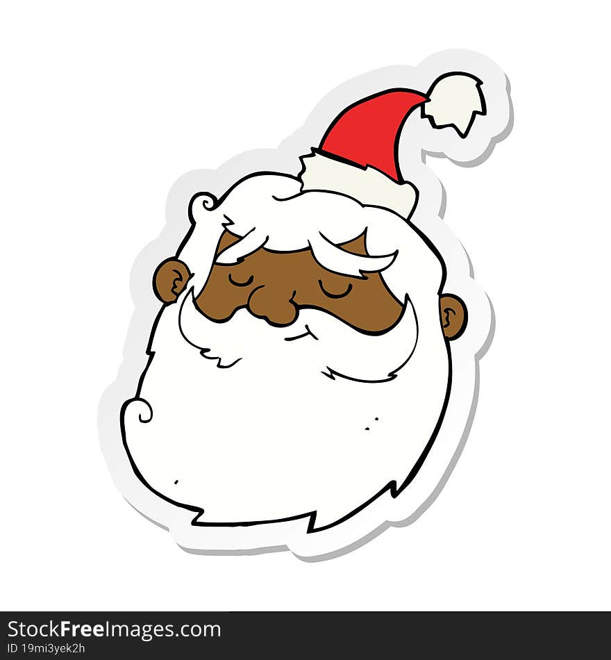 sticker of a cartoon santa claus face