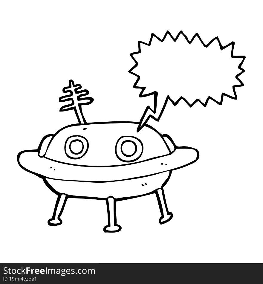 speech bubble cartoon alien spaceship