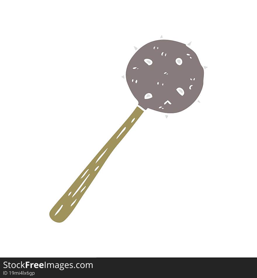 Flat Color Style Cartoon Medieval Mace Weapon