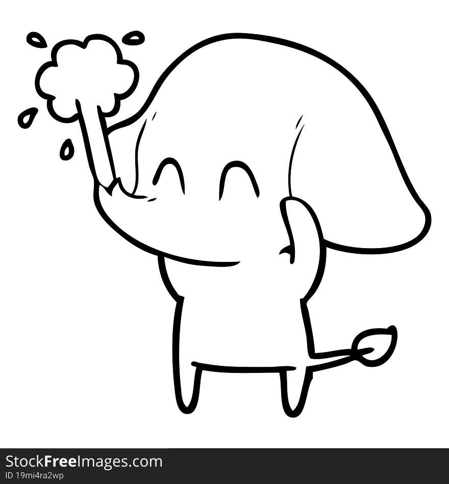 cute cartoon elephant spouting water. cute cartoon elephant spouting water