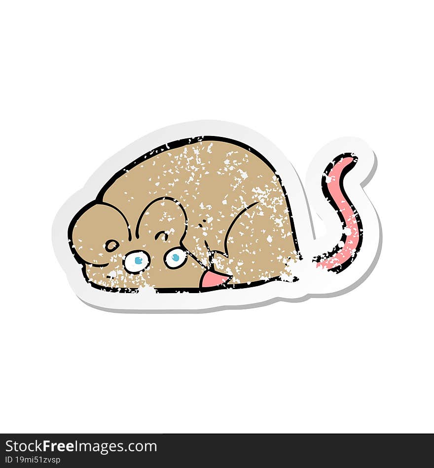 Retro Distressed Sticker Of A Cartoon Mouse