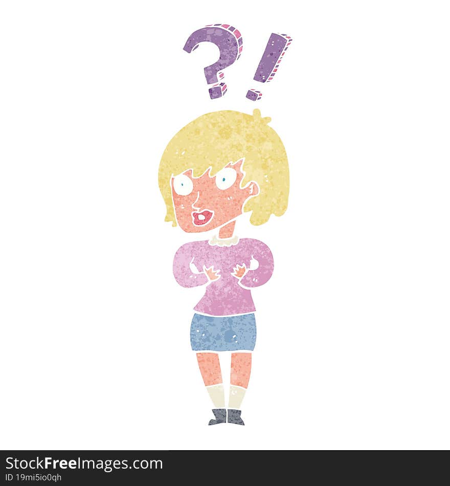 cartoon confused woman