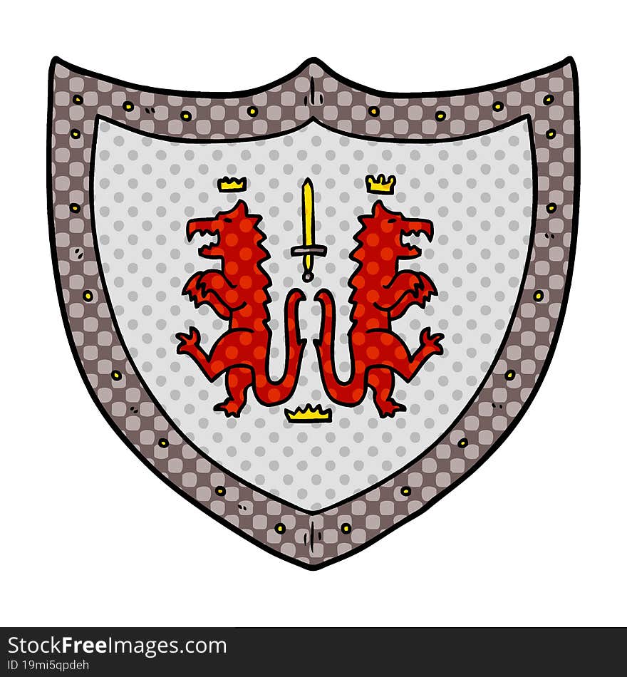 cartoon heraldic shield. cartoon heraldic shield