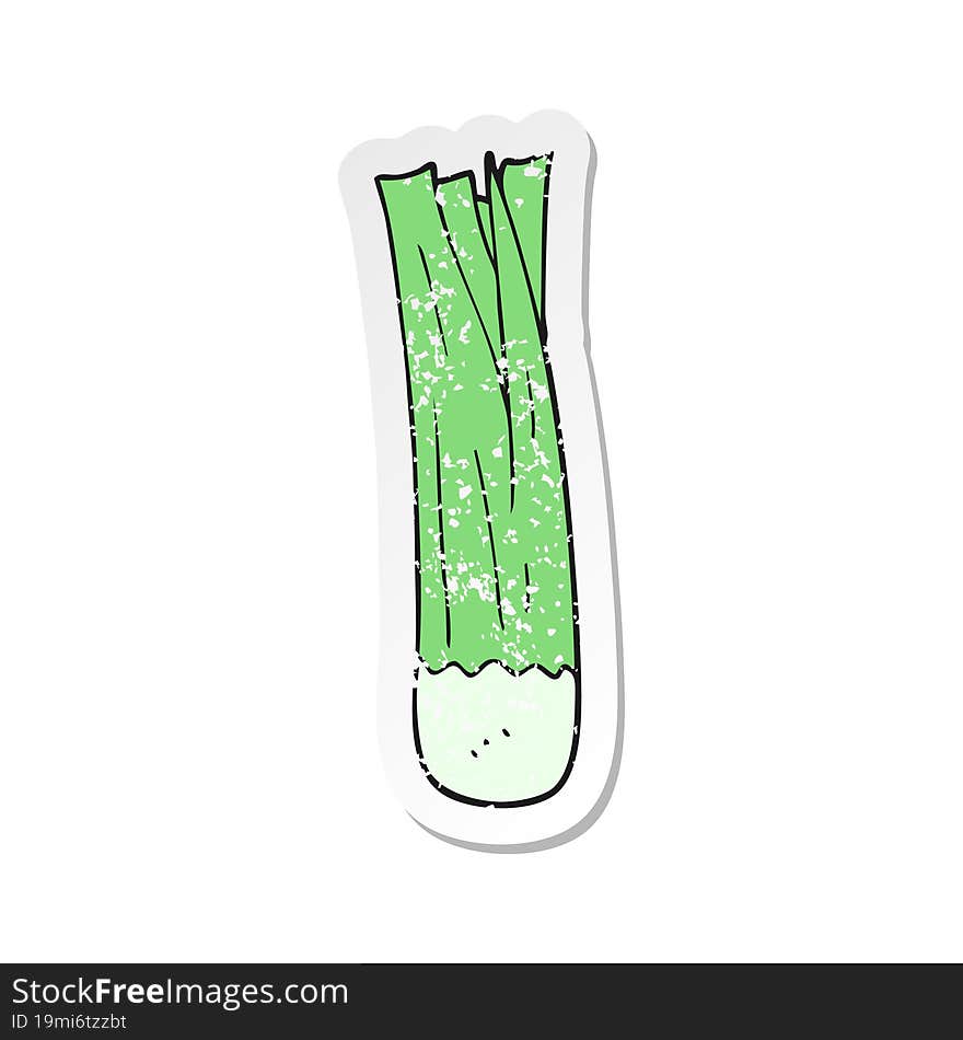 retro distressed sticker of a cartoon leek