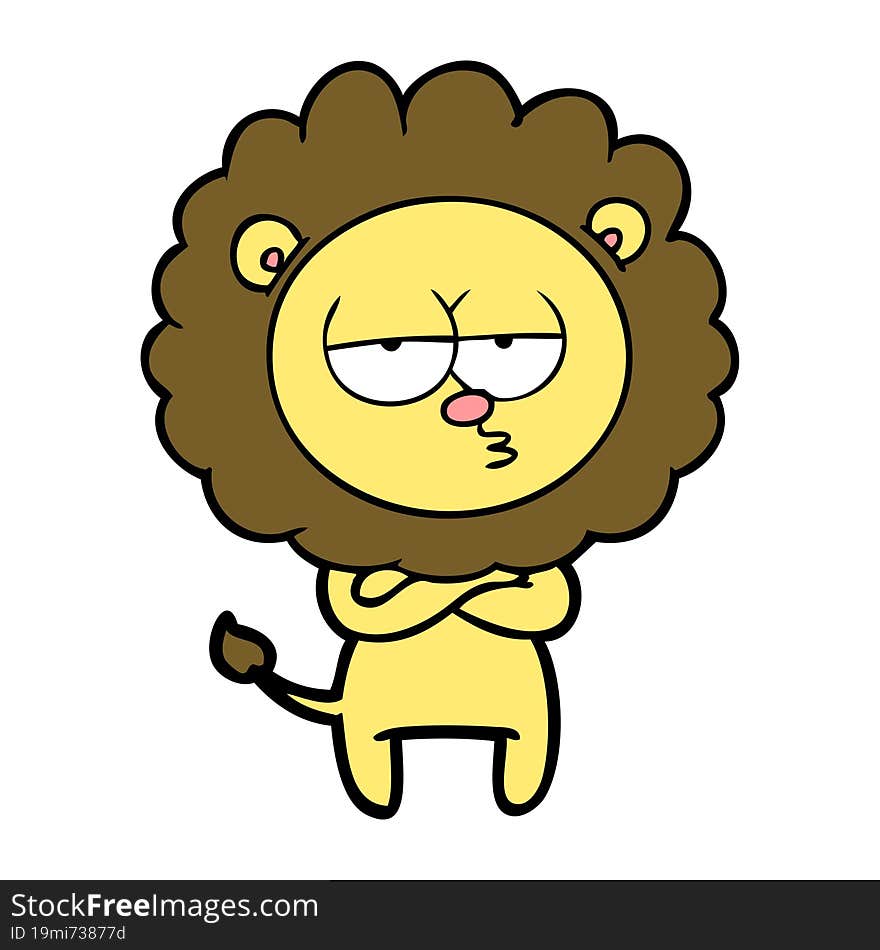 cartoon tired lion. cartoon tired lion