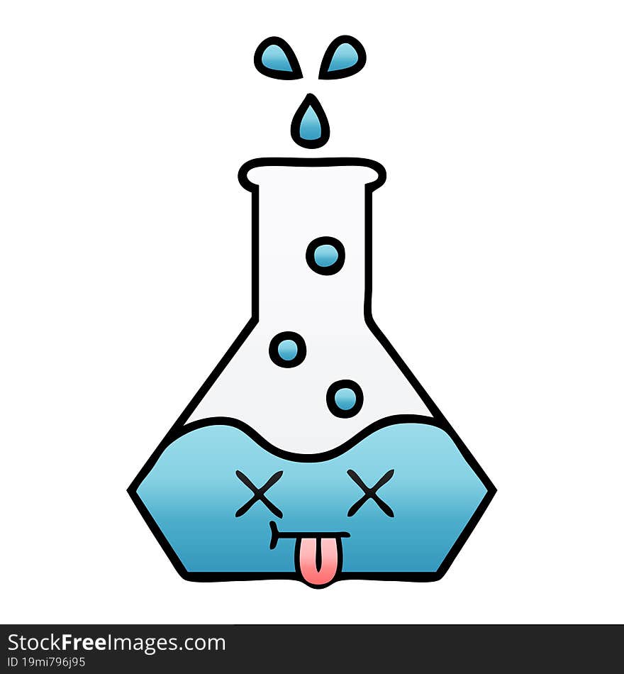 gradient shaded cartoon science beaker