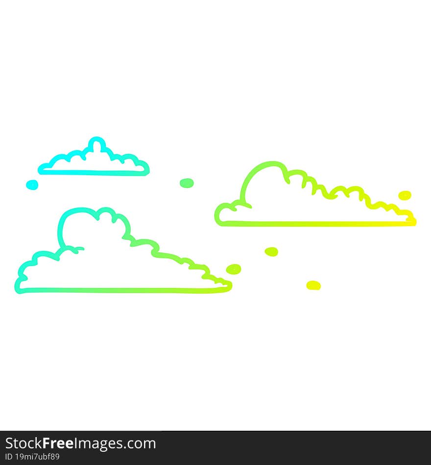 cold gradient line drawing clouds drifting by