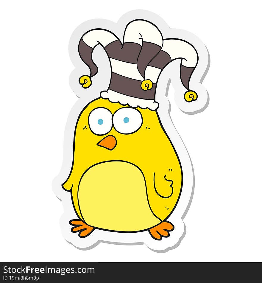 sticker of a cartoon funny bird