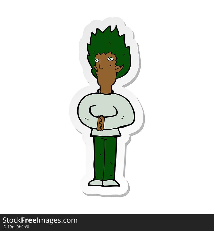 sticker of a cartoon vampire man