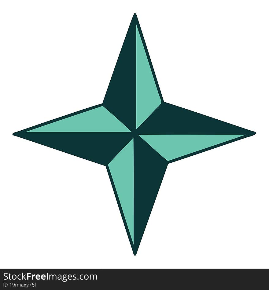 iconic tattoo style image of a star symbol. iconic tattoo style image of a star symbol