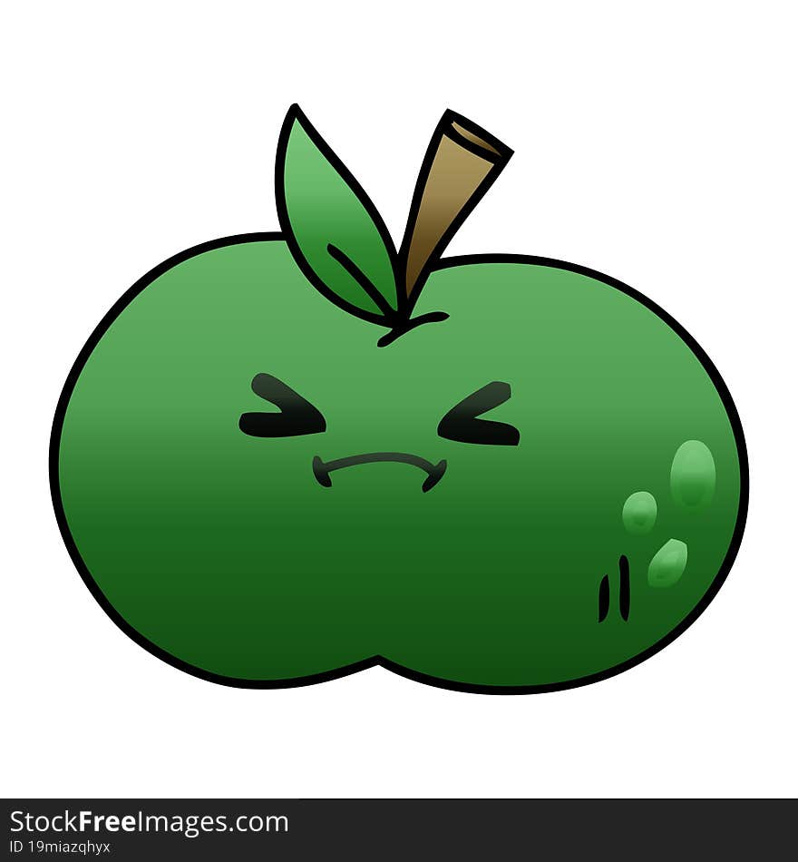 quirky gradient shaded cartoon apple