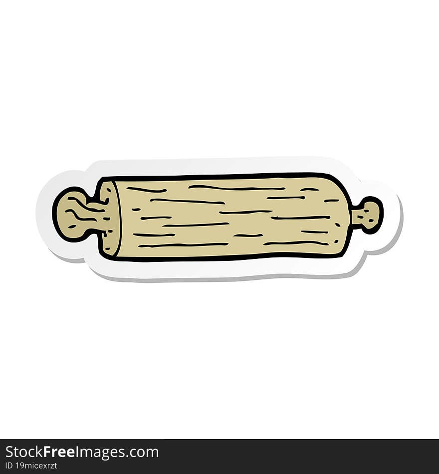 sticker of a cartoon rolling pin