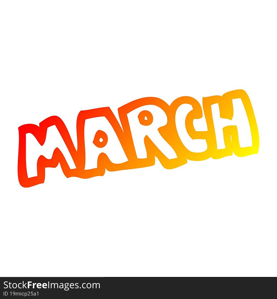 warm gradient line drawing cartoon month of march