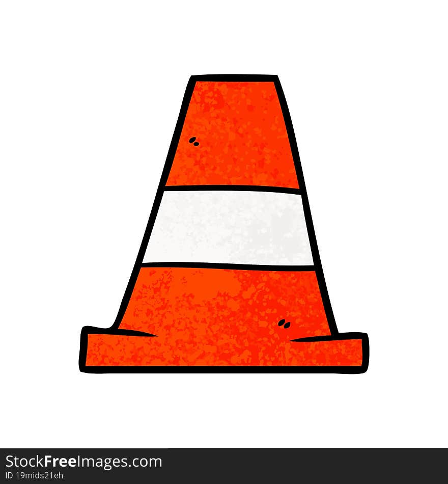 cartoon road traffic cone. cartoon road traffic cone