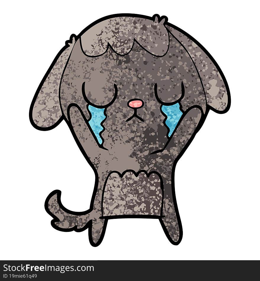 cute cartoon dog crying. cute cartoon dog crying