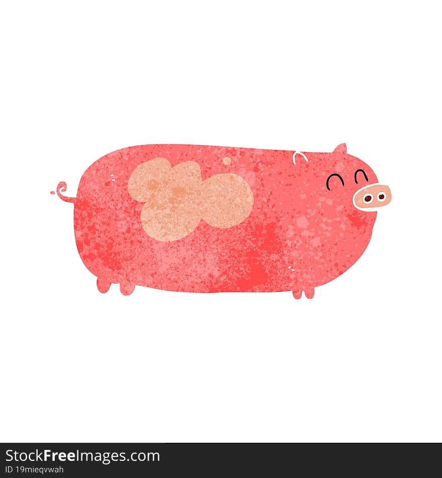 retro cartoon pig