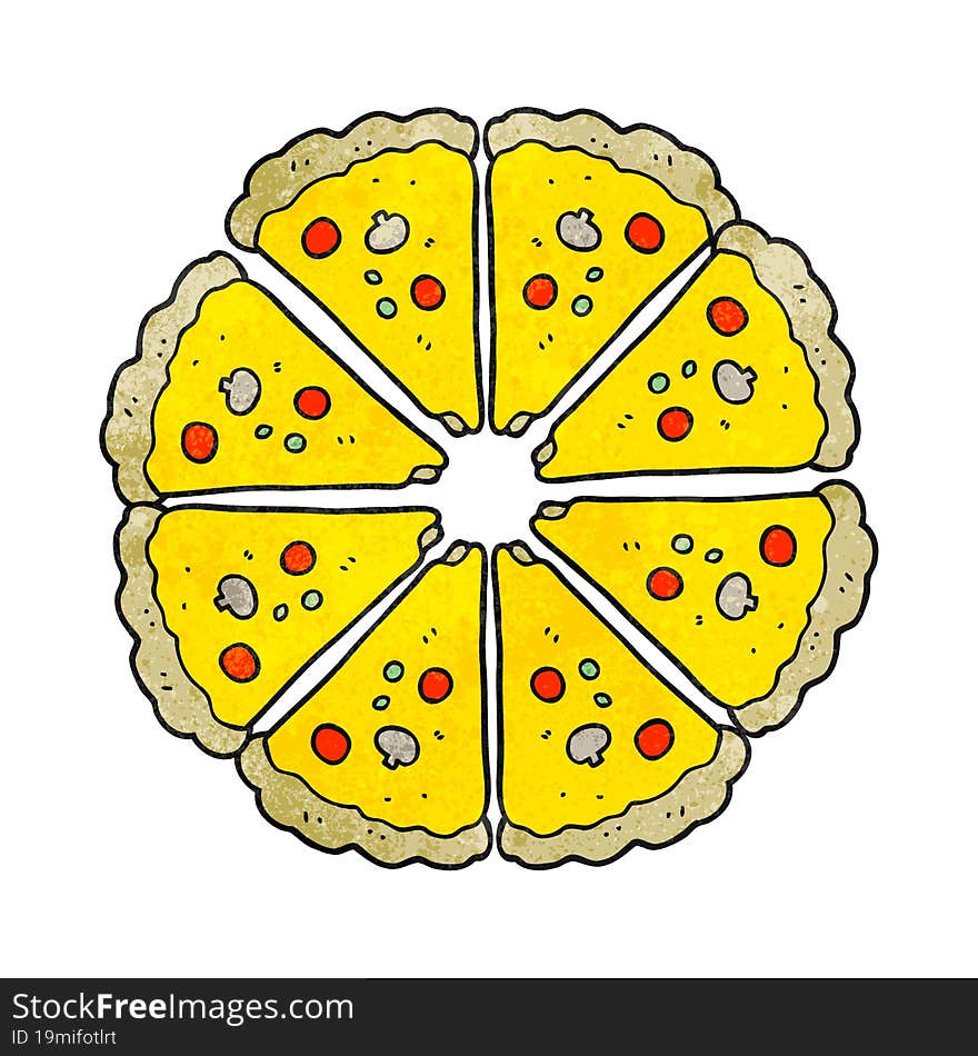 freehand drawn texture cartoon pizza