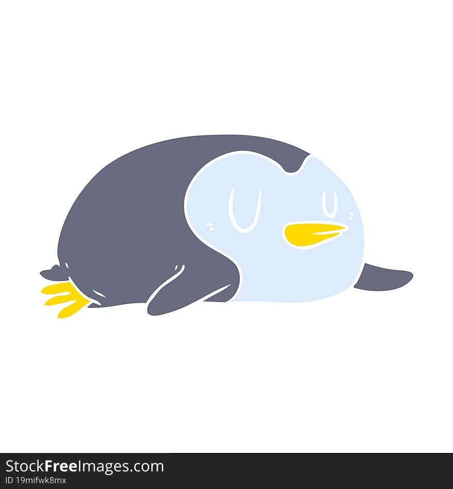 flat color style cartoon penguin