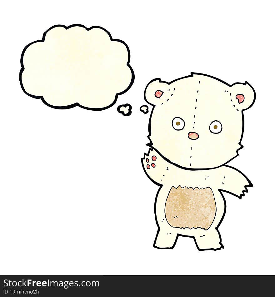 cute cartoon polar bear with thought bubble