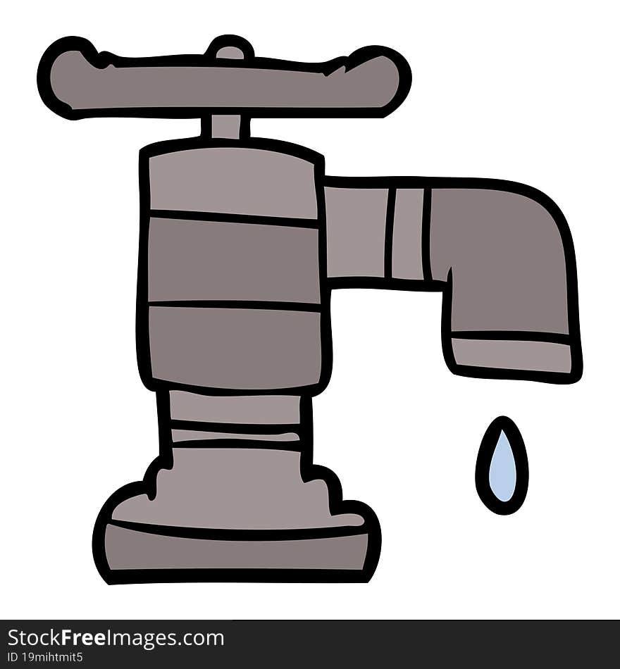 cartoon dripping faucet. cartoon dripping faucet