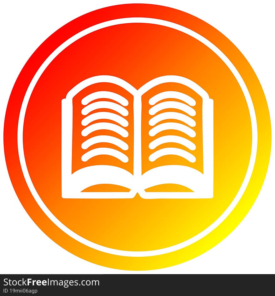 Open Book Circular In Hot Gradient Spectrum