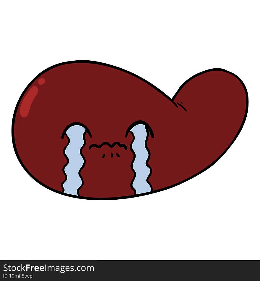 cartoon gall bladder crying. cartoon gall bladder crying