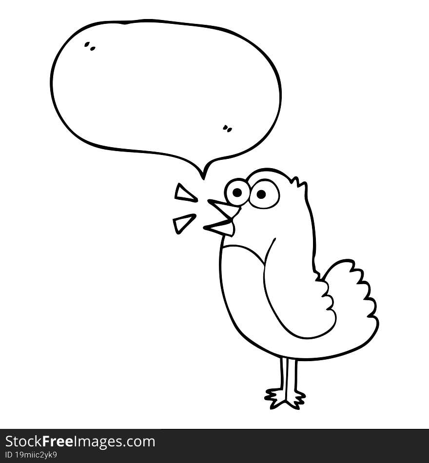 Speech Bubble Cartoon Bird