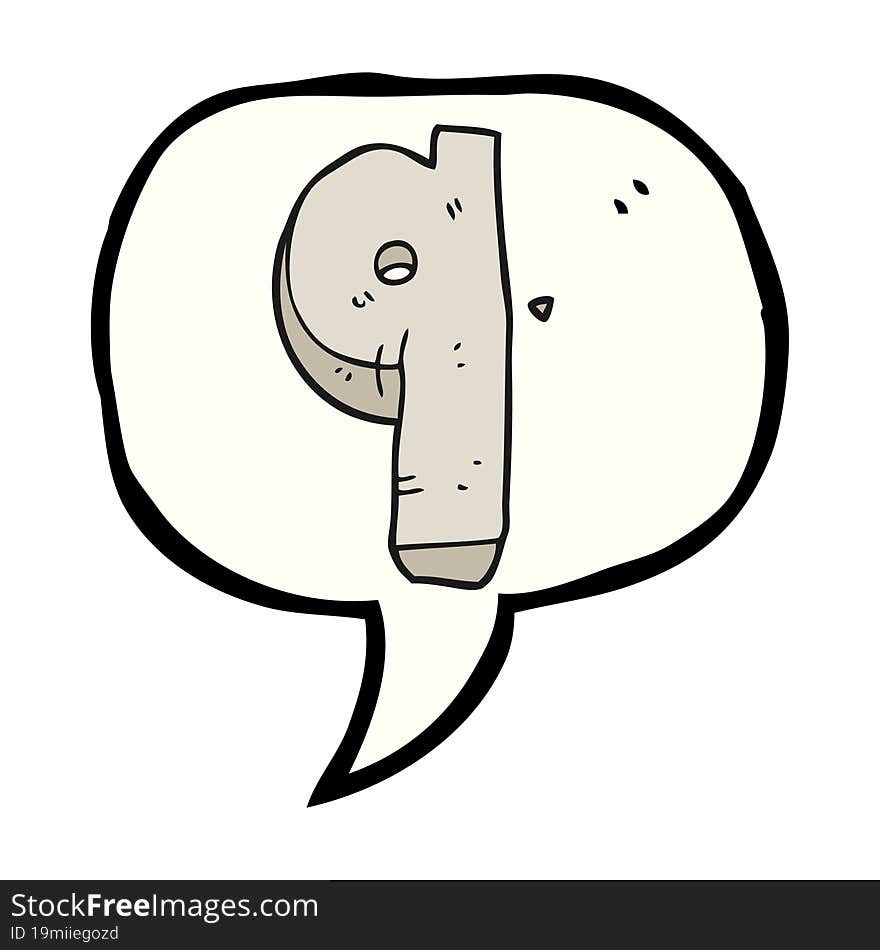 Speech Bubble Cartoon Stone Number Nine