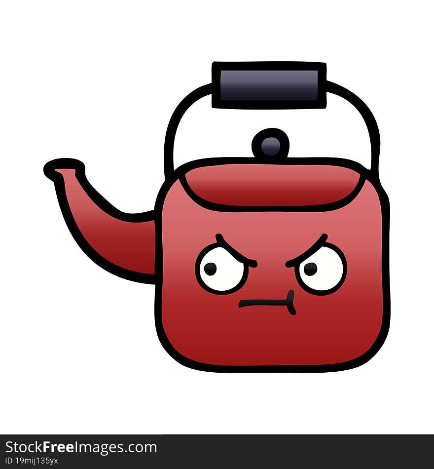 gradient shaded cartoon kettle