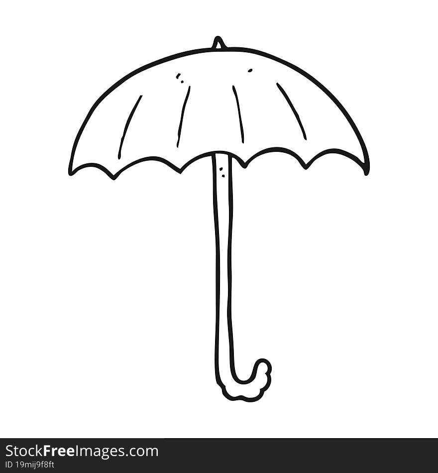 black and white cartoon umbrella