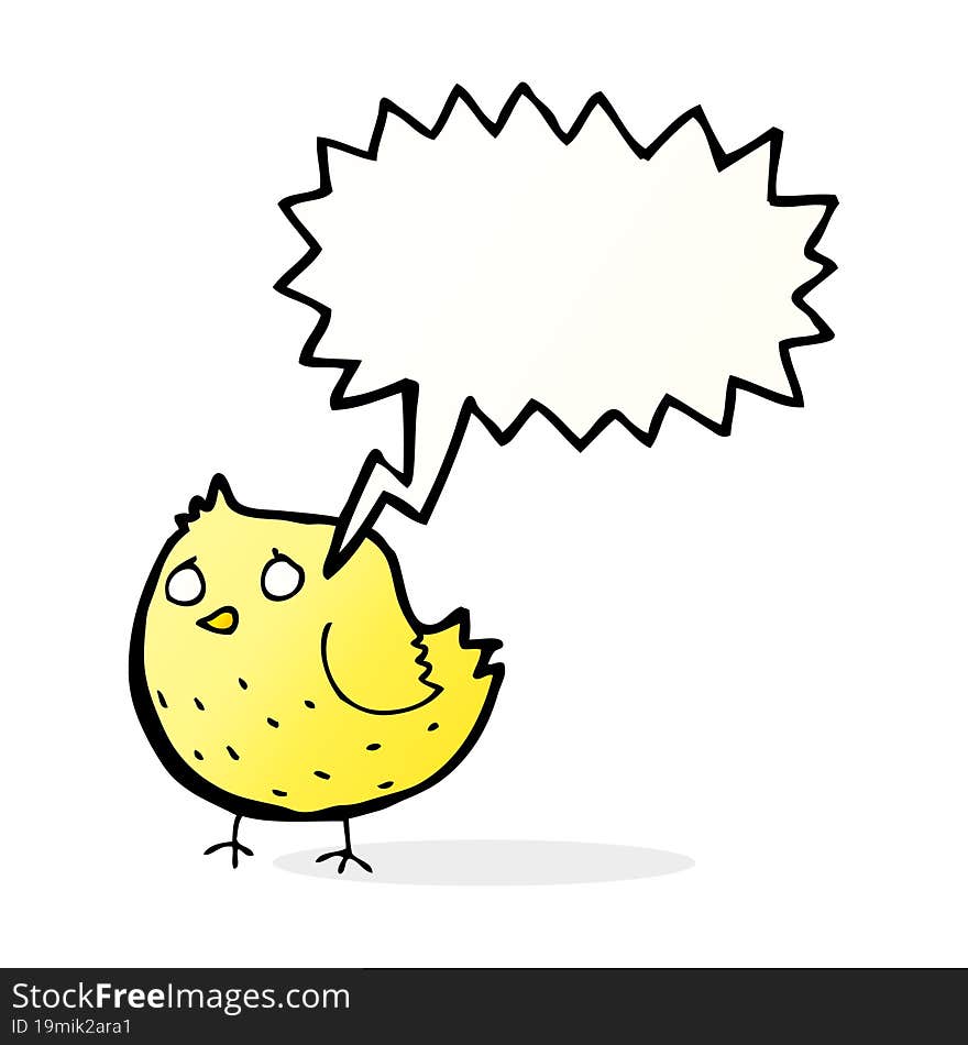 cartoon bird with speech bubble