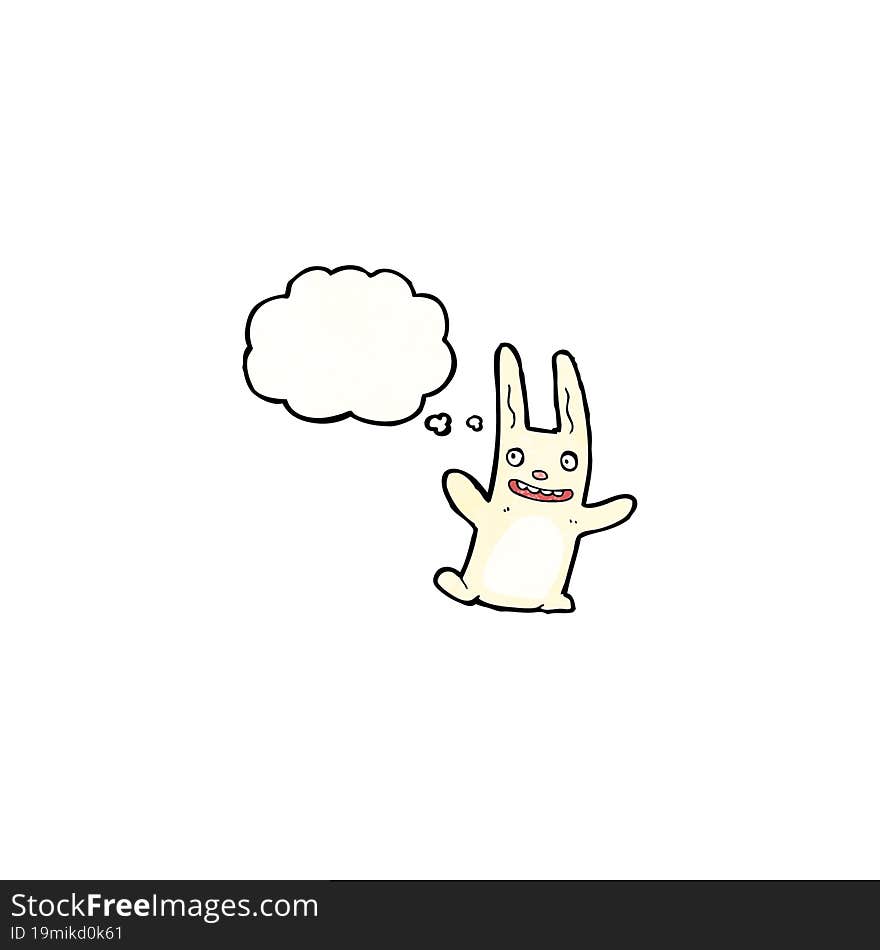 cartoon rabbit with thought bubble