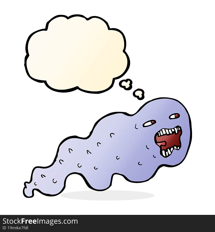 cartoon ghost with thought bubble