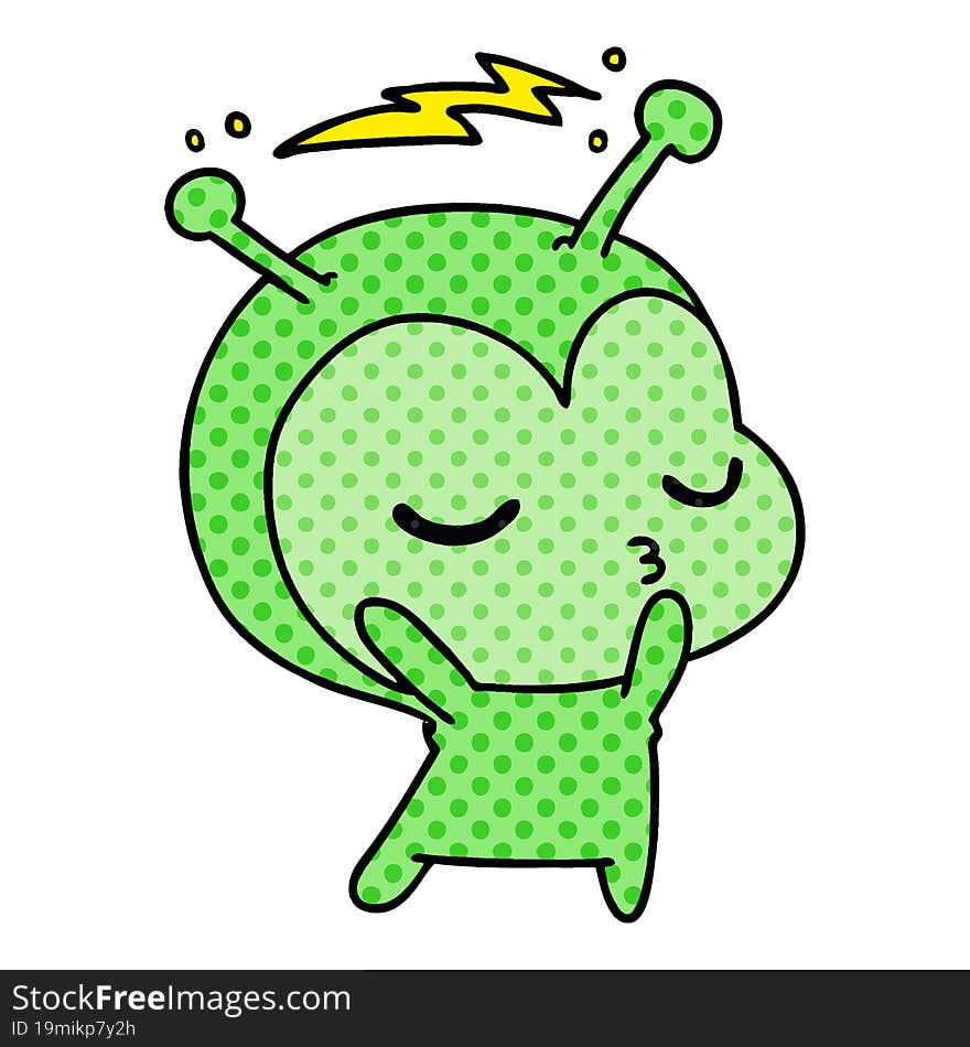 cartoon of a cute kawaii alien