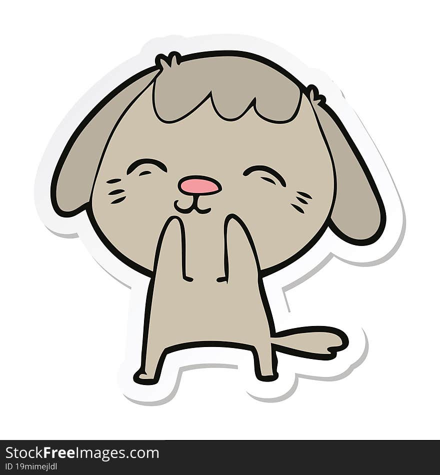 sticker of a happy cartoon dog