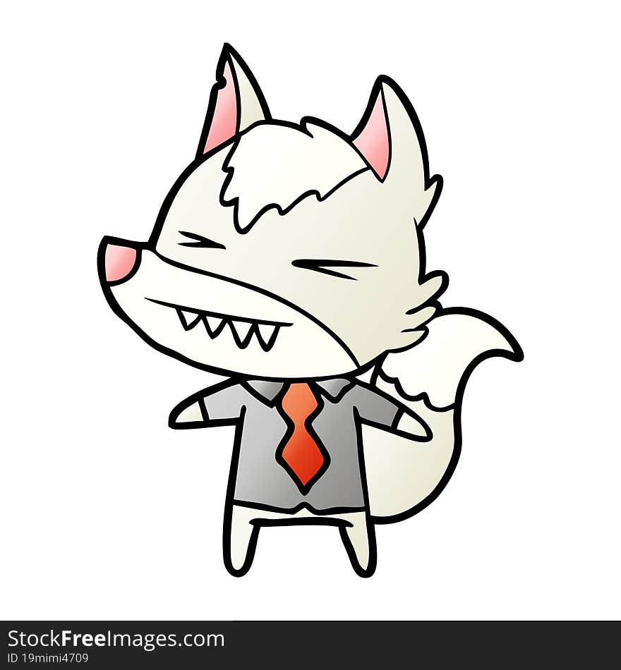 angry wolf boss cartoon. angry wolf boss cartoon