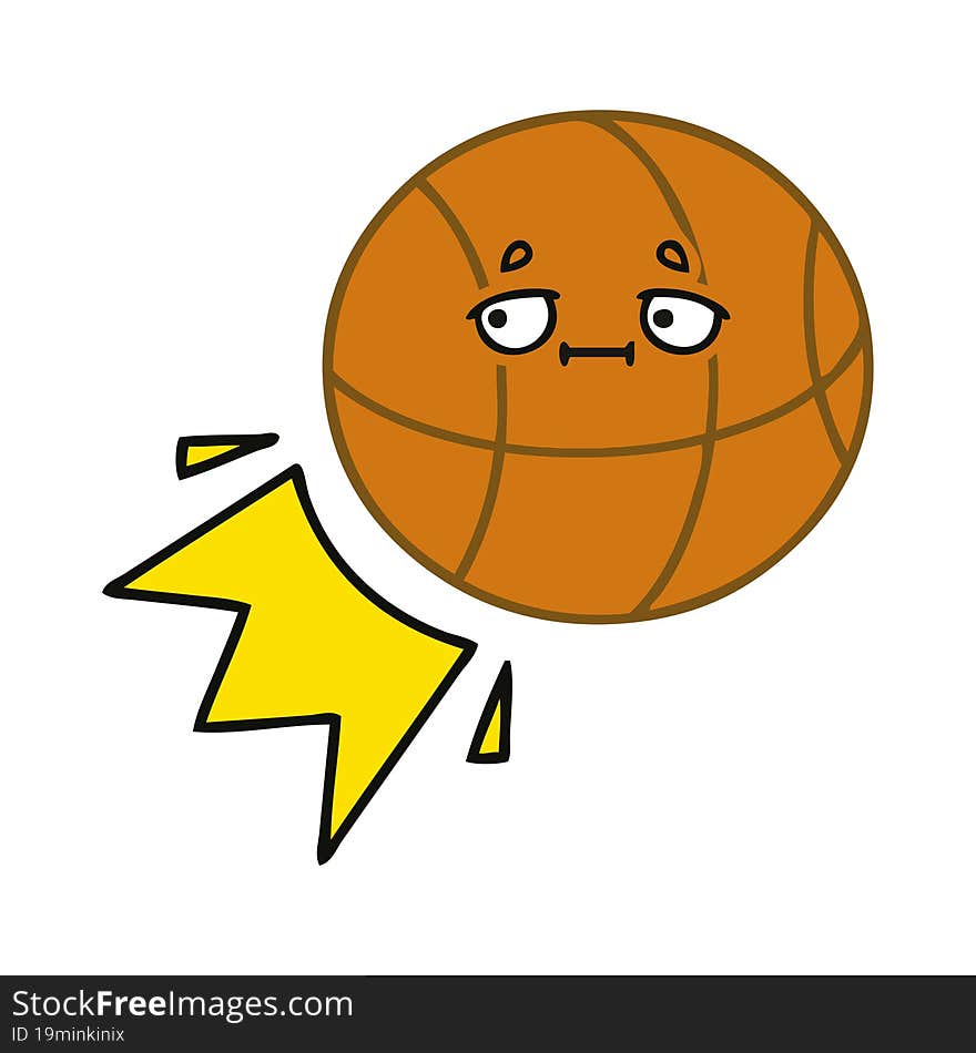 cute cartoon of a basketball. cute cartoon of a basketball