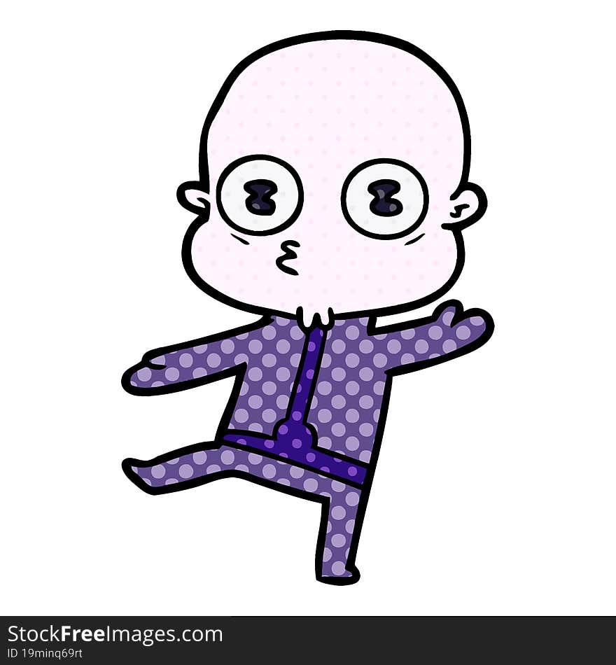 cartoon weird bald spaceman dancing. cartoon weird bald spaceman dancing