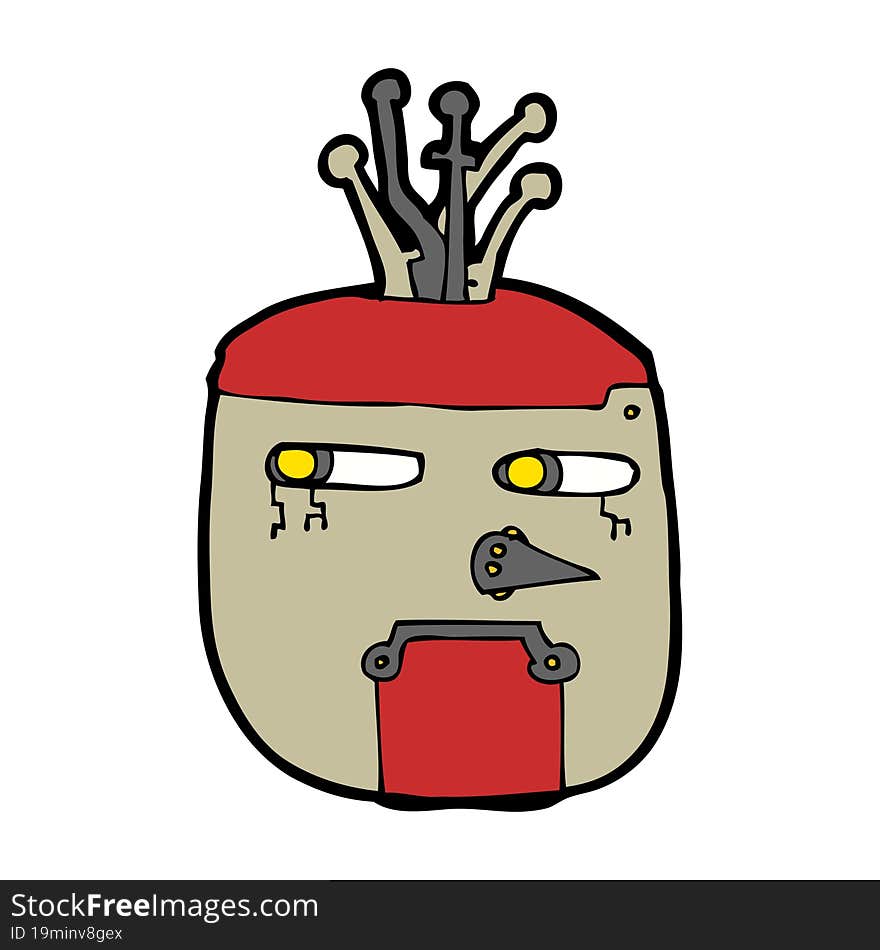 cartoon robot head