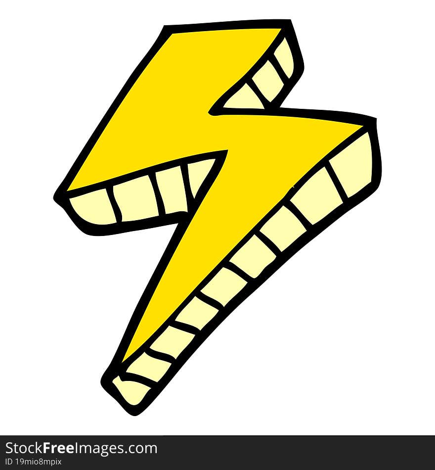 cartoon doodle lightening bolt