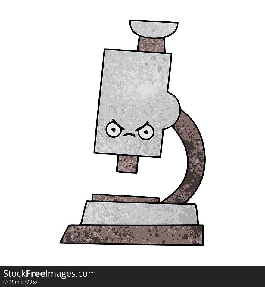 retro grunge texture cartoon microscope