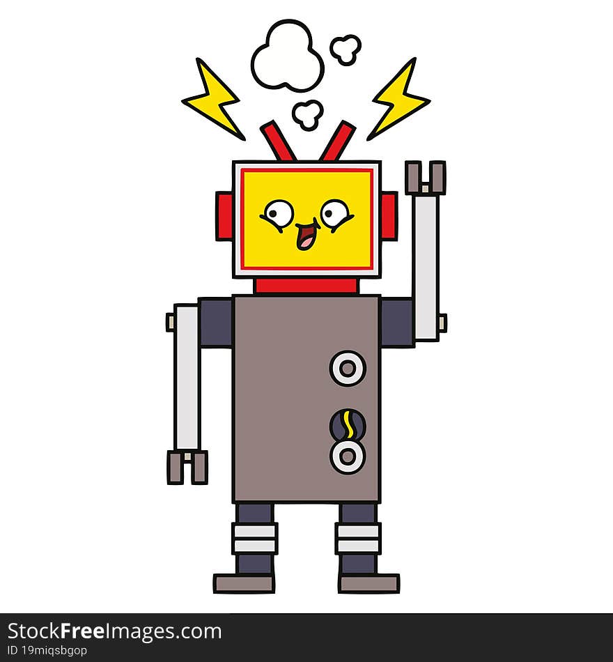 cute cartoon of a dancing robot. cute cartoon of a dancing robot