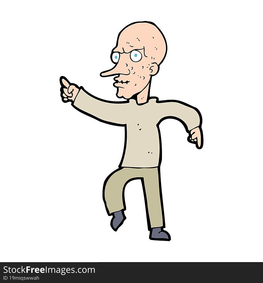 cartoon angry old man