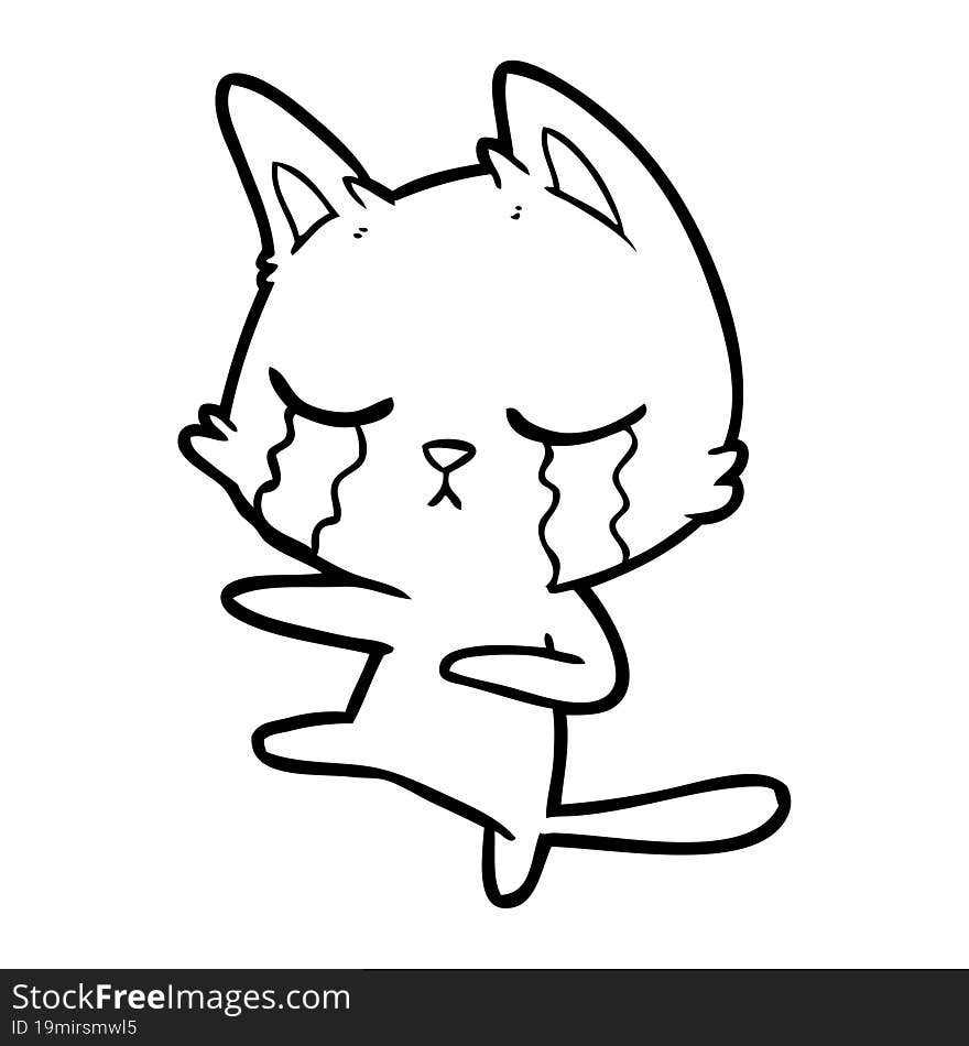 crying cartoon cat dancing. crying cartoon cat dancing