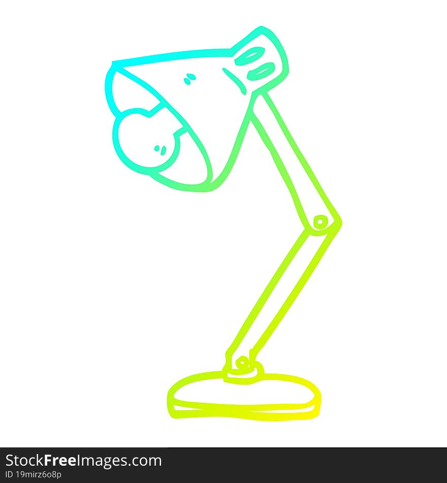 Cold Gradient Line Drawing Cartoon Angled Desk Lamp