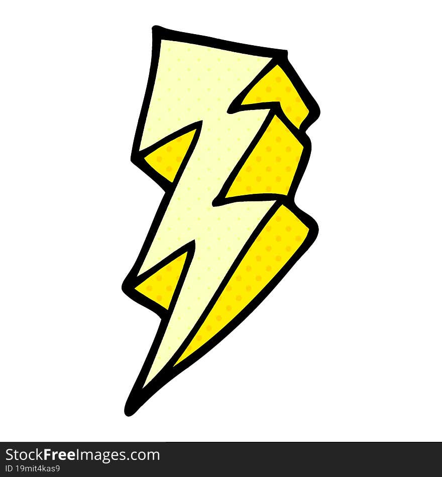 cartoon doodle lightning bolt