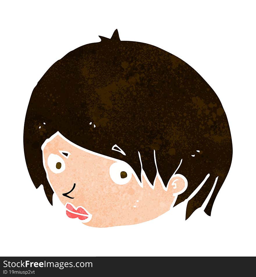 cartoon female face with raised eyebrow