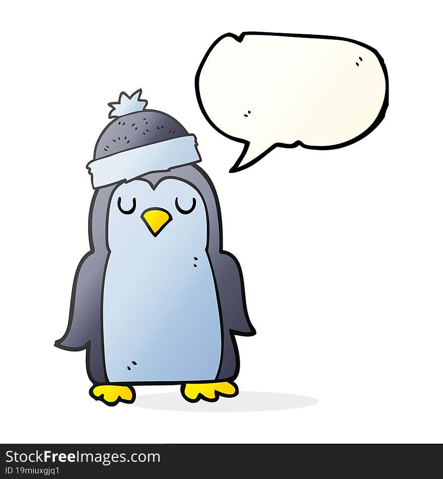 speech bubble cartoon penguin